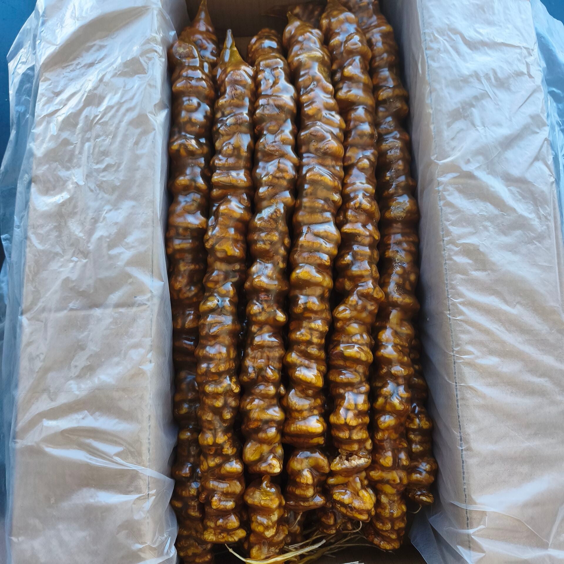 Toptan Gurme Cevizli Sucuk Duble Sarı 10 Kg
