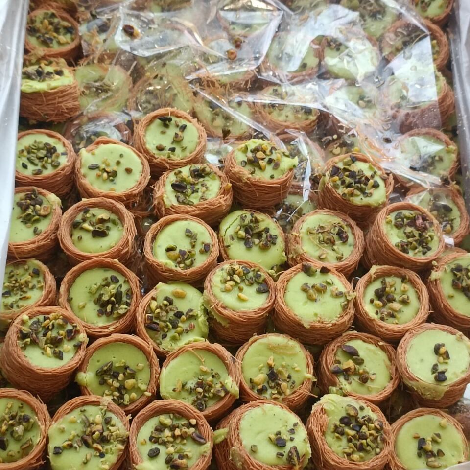 Toptan Kadayıflı Bülbül Yuvası Lokumu Fıstıklı 10 Kg