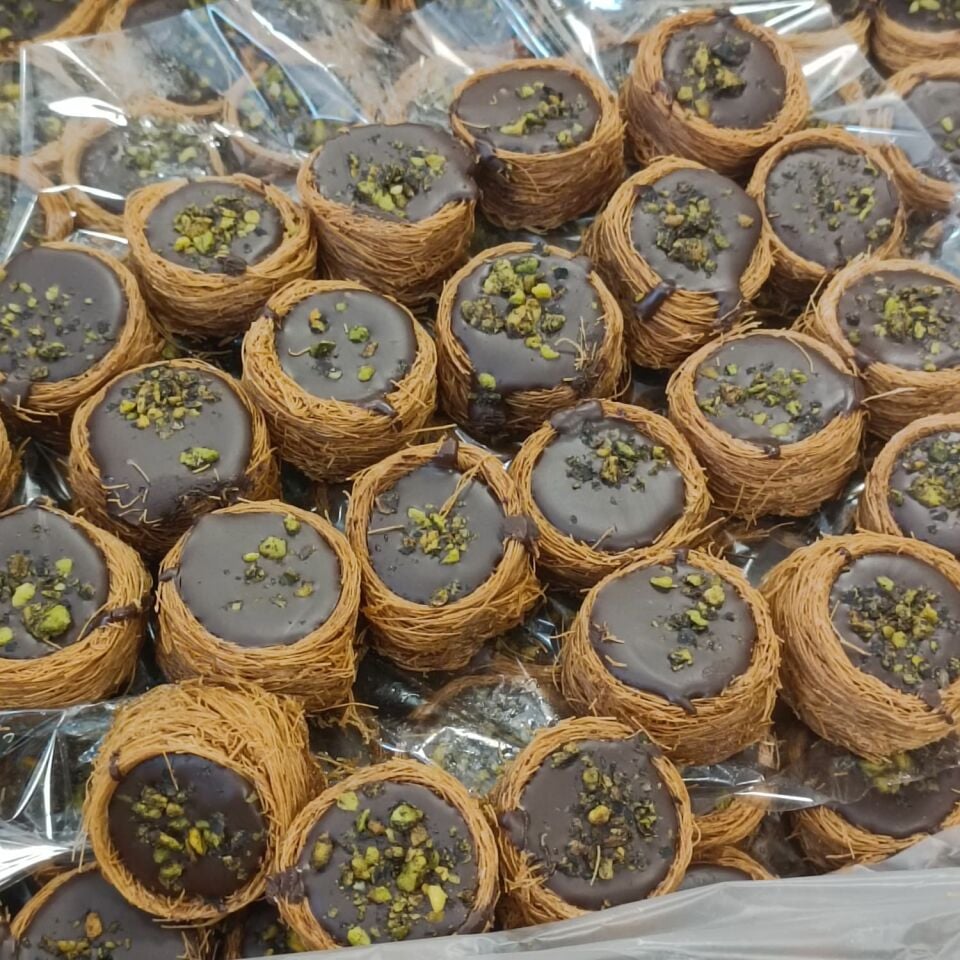 Toptan Kadayıflı Bülbül Yuvası Lokumu Çikolatalı 12 Kg