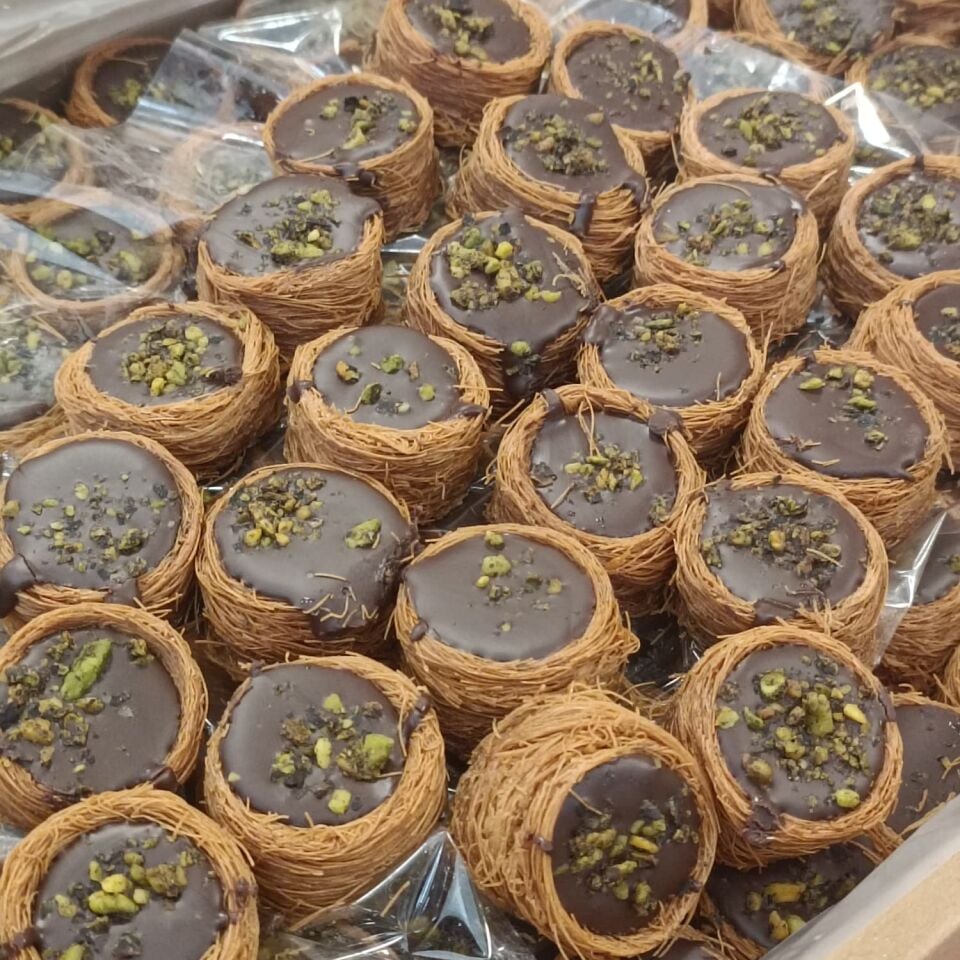 Toptan Kadayıflı Bülbül Yuvası Lokumu Çikolatalı 12 Kg